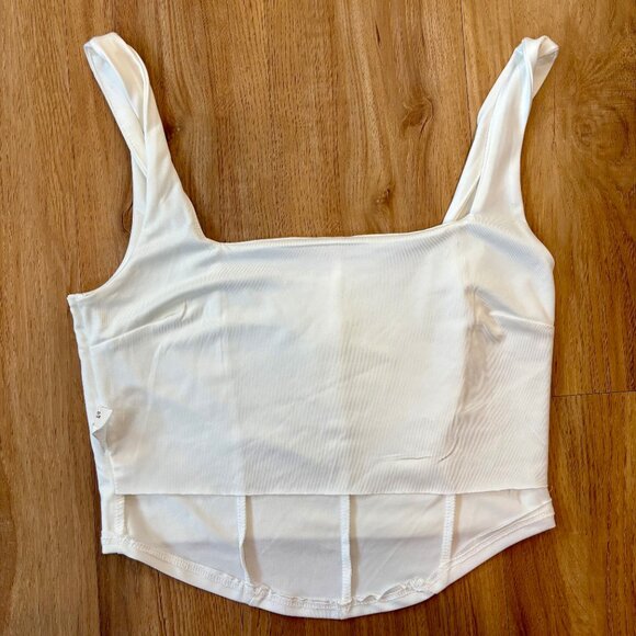 Live in the Moment White Cropped Corset Top – Size Medium - Picture 6 of 6